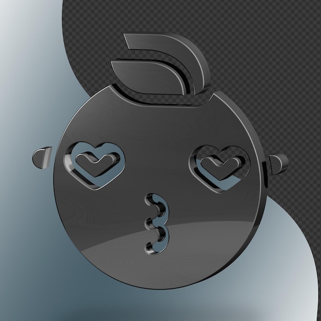 PSD ceci est une icône de bébé d'amour 3d magnifiquement conçue avec une belle texture métallique