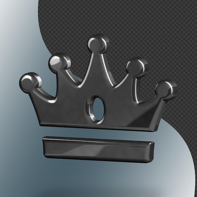 PSD ceci est une icône de couronne de reine 3d magnifiquement conçue avec une belle texture métallique