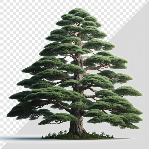 PSD cèdre japonais à faucille isolé sur un fond transparent vector art tree png nature pic