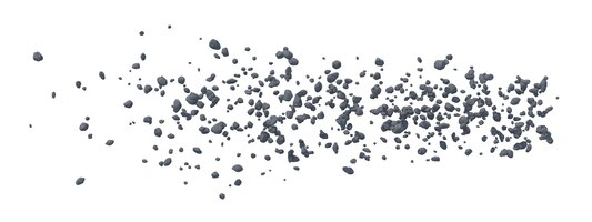 PSD ceinture d'astéroïdes isolé fond transparent rendu 3d