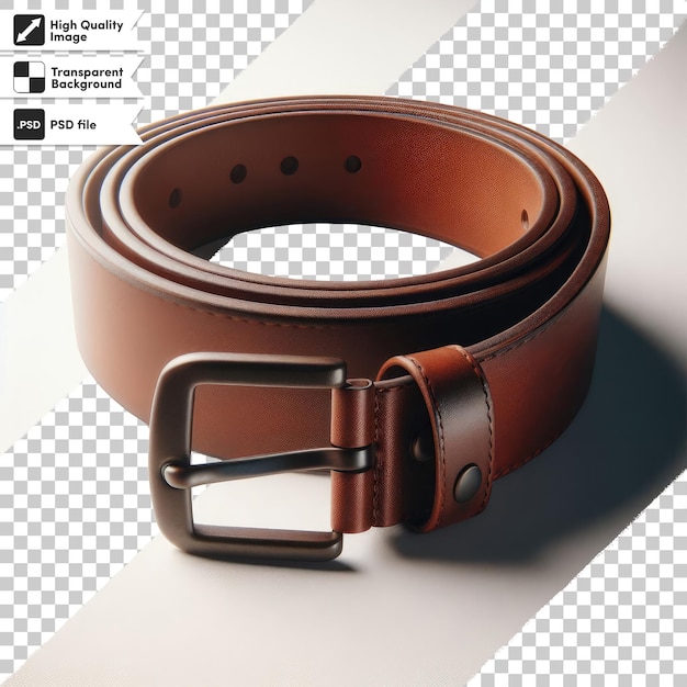 Ceinture En Cuir Brun Psd Sur Fond Transparent Avec Couche De Masque Modifiable