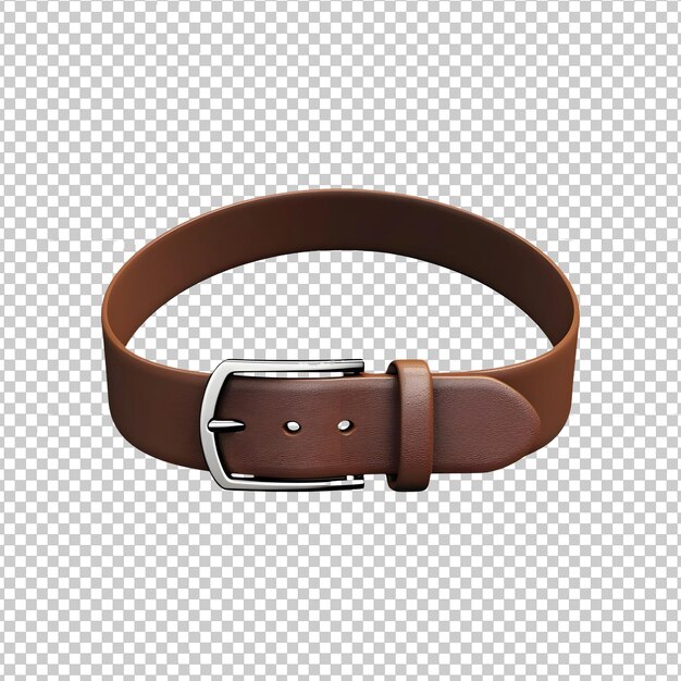 Ceinture En Cuir Brun Psd Isolée Sur Un Fond Transparent