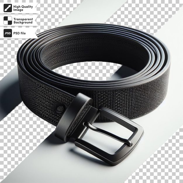 Ceinture En Cuir Noir Psd Sur Fond Transparent Avec Couche De Masque Modifiable