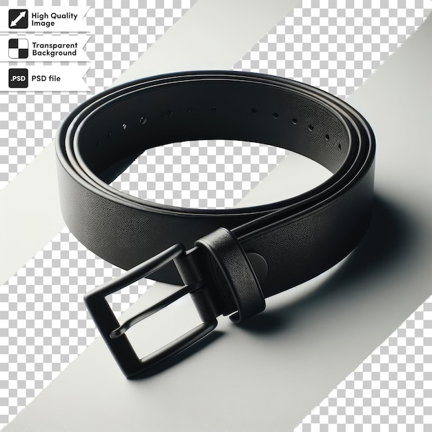 PSD ceinture en cuir noir psd sur fond transparent avec couche de masque modifiable