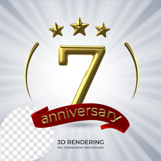 Celebração de 7 anos de renderização de cartaz em 3D