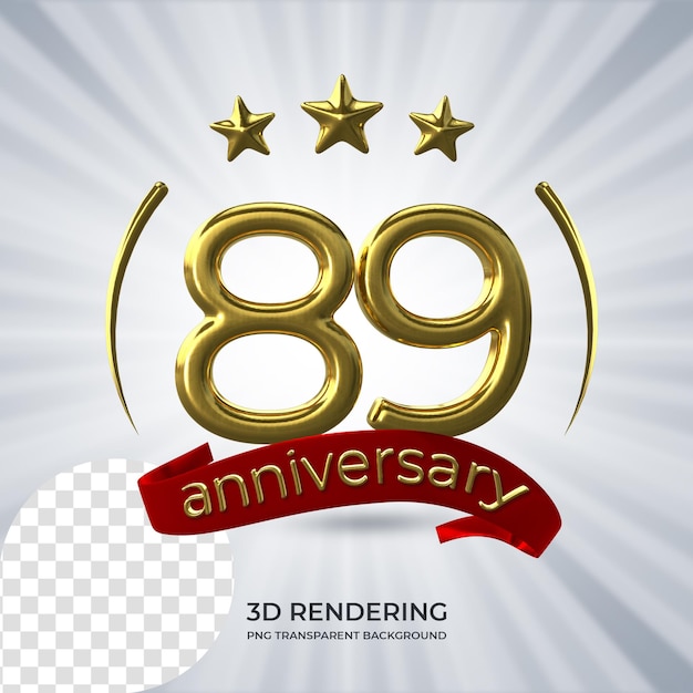 Celebração de 89 anos de renderização de cartaz em 3D