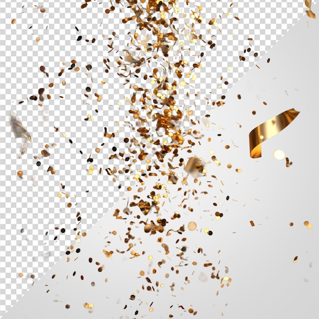 Celebração de confete dourado png