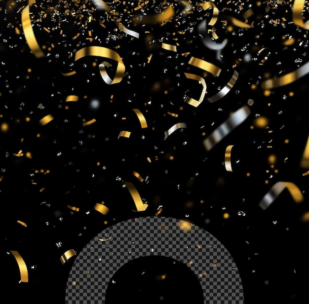 Celebração de Confeti de Ouro e Prata
