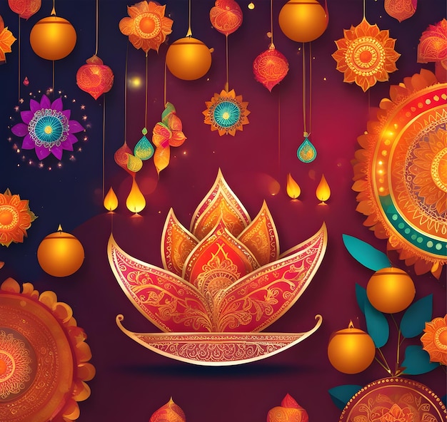 Celebração de diwali o festival das lâmpadas e do amor triunfo da bondade