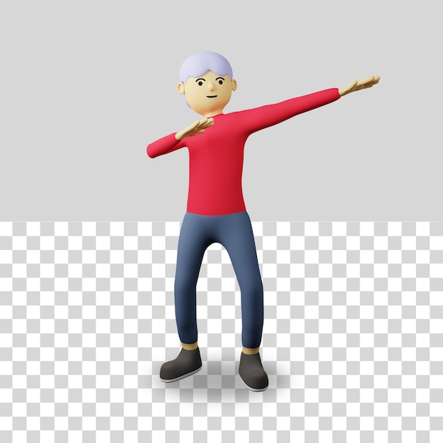 PSD celebração de personagem masculino 3d