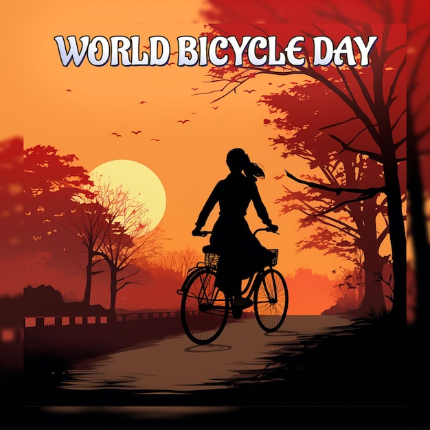 PSD celebração do dia mundial da bicicleta e do dia mundial sem carros