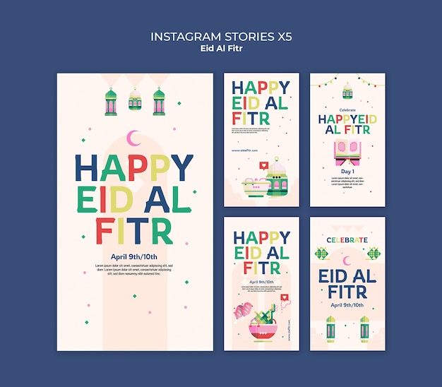 Celebração do Eid al fitr em histórias do Instagram