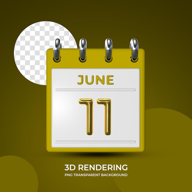 PSD celebração em 11 de junho modelo de cartaz renderização em 3d