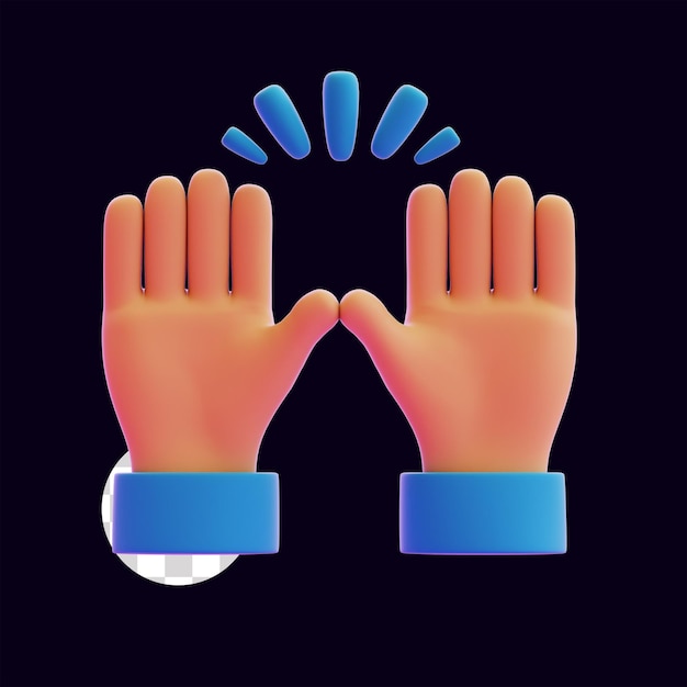 Celebração Gesto de Mão Ilustração 3D