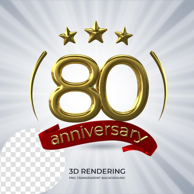 Celebración 80 aniversario Póster Representación 3D