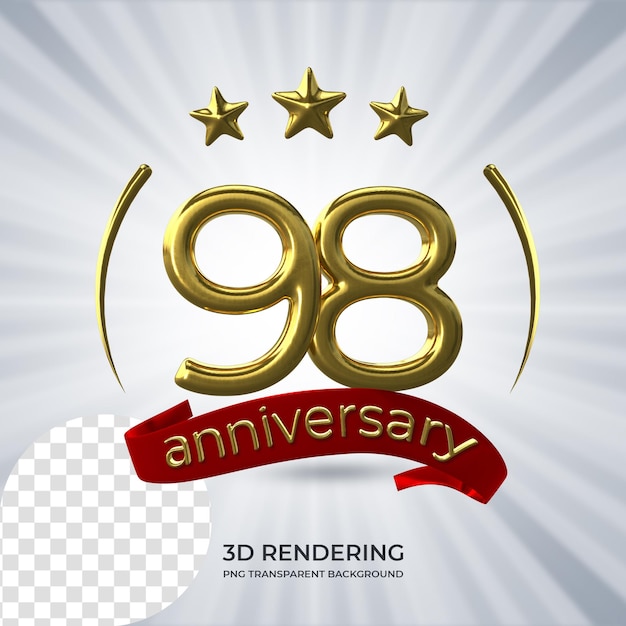 PSD celebración 98 aniversario póster representación 3d