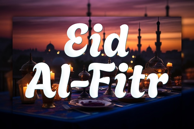 PSD celebración de la decoración islámica de eid al fitr mubarak