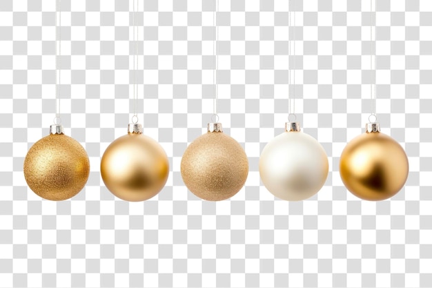 Celebración de la decoración de oro de las bolas de Navidad de PNG