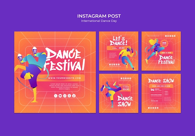 Celebración del día internacional de la danza en las publicaciones de instagram