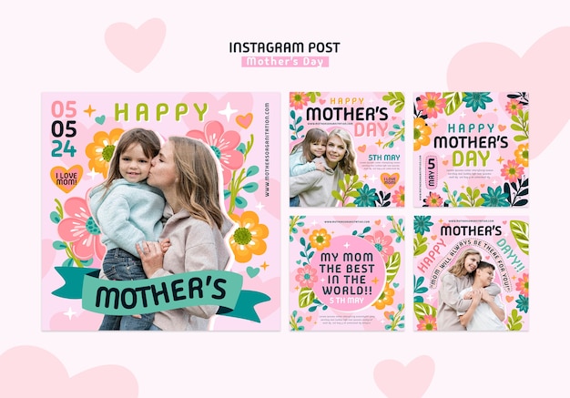 PSD celebración del día de la madre en instagram