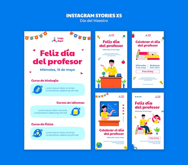 Celebración del Día del Maestro en las historias de Instagram