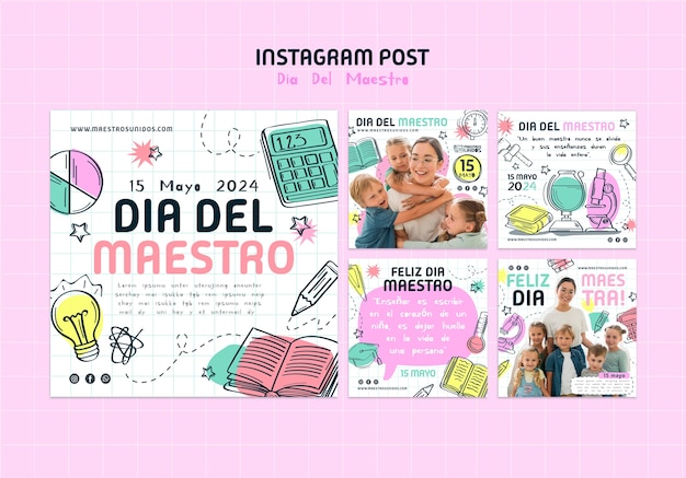 Celebración del día del maestro en instagram