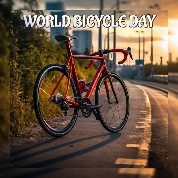 PSD celebración del día mundial de la bicicleta y del día mundial sin automóviles