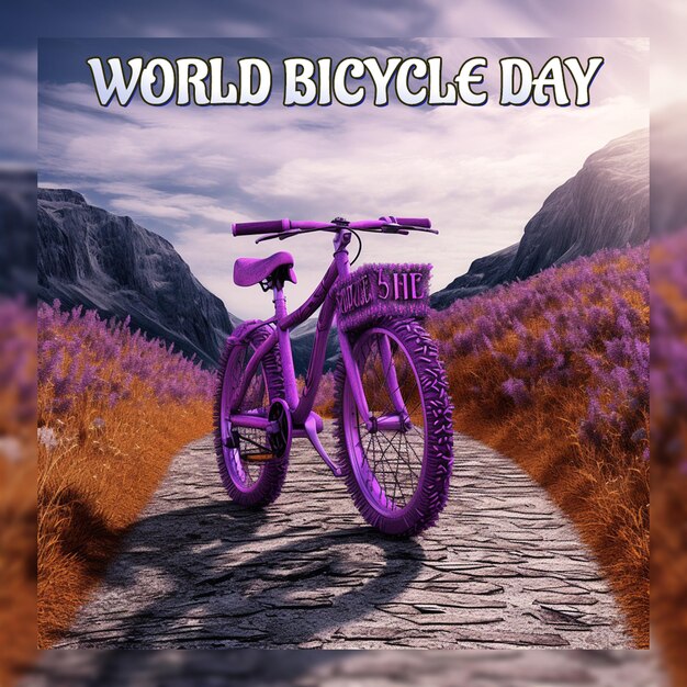 PSD celebración del día mundial de la bicicleta y del día mundial sin automóviles