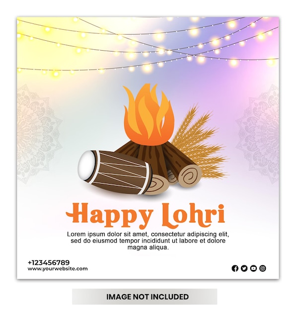 PSD celebración de lohri en instagram