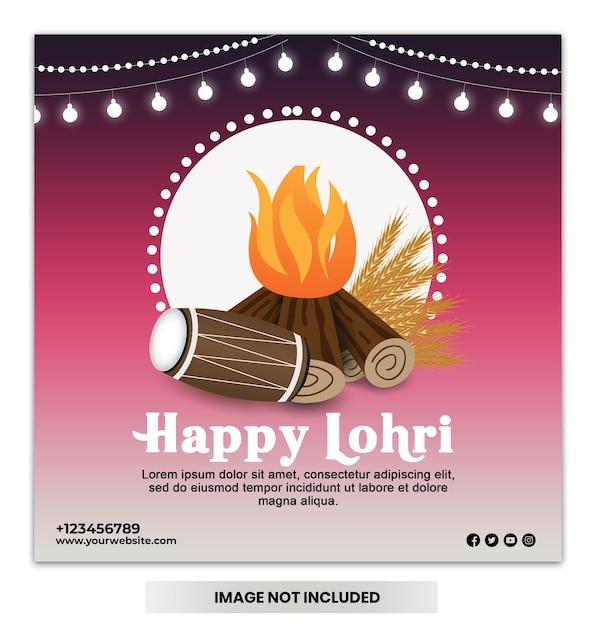 PSD celebración de lohri en instagram