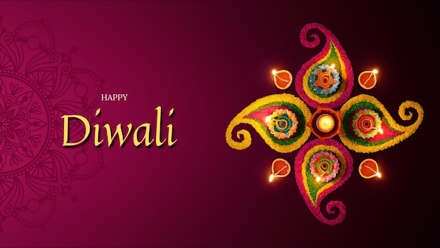 Celebración moderna de Maroon Feliz portada de Diwali en Facebook