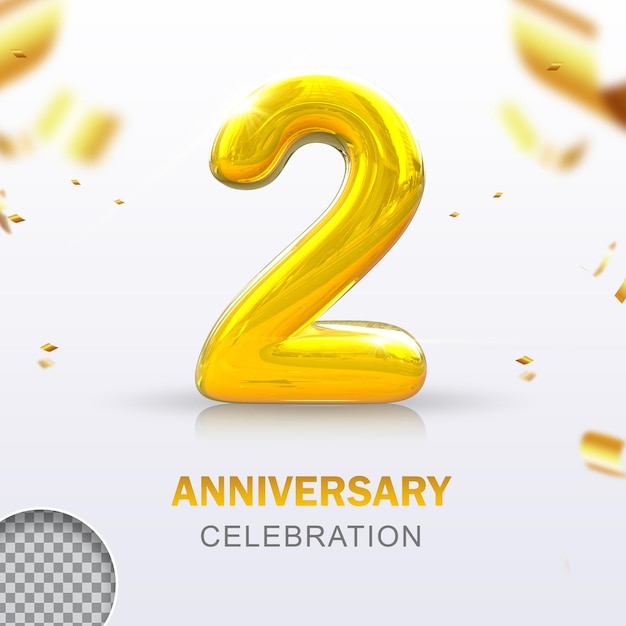 Celebración del segundo aniversario 3d