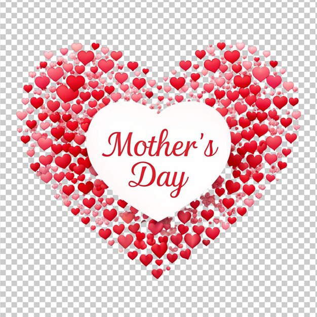 PSD celebrar el día especial de las madres con un corazón encantador en un fondo transparente