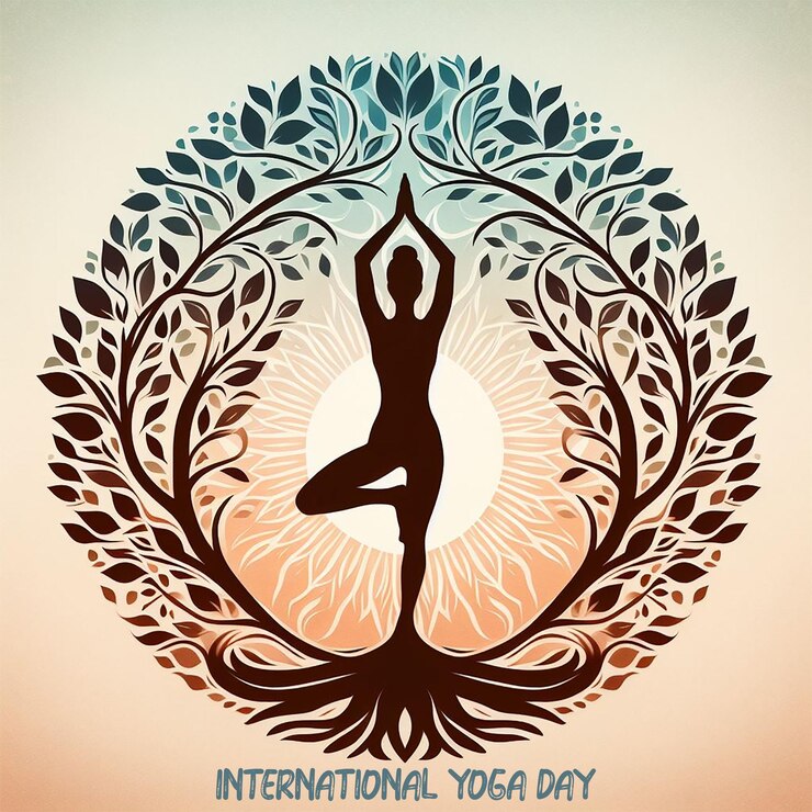 PSD celebrar el día internacional del yoga por el post en las redes sociales