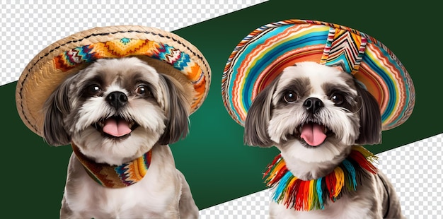 Celebrar un perro con una fiesta mexicana sombrero feliz sombrero mexicano
