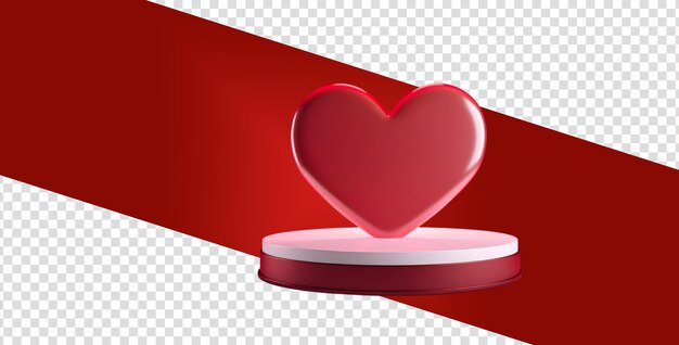 Celebrate Love with our 3D Heart Podium Perfect for Beauty Presentation Isolated