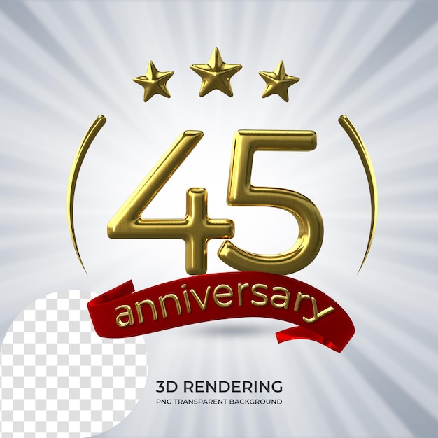 Célébration 45 anniversaire affiche rendu 3D