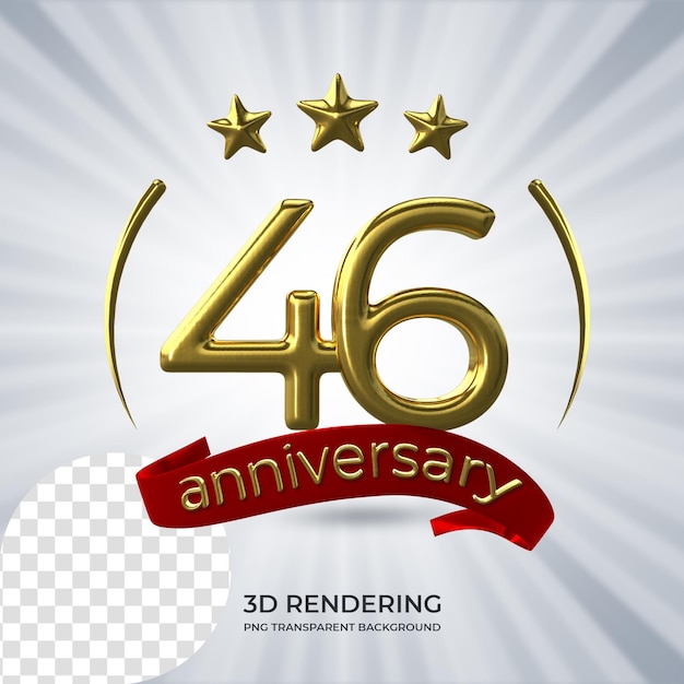 Célébration 46 Anniversaire Affiche Rendu 3d