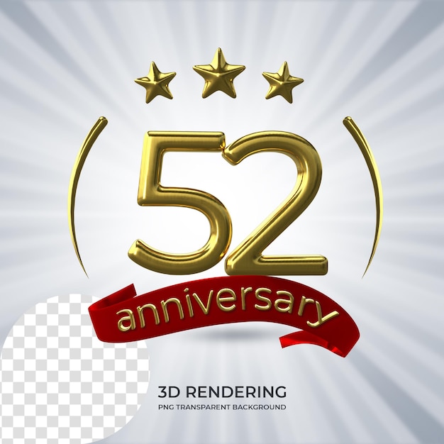 Célébration 52 anniversaire affiche rendu 3D