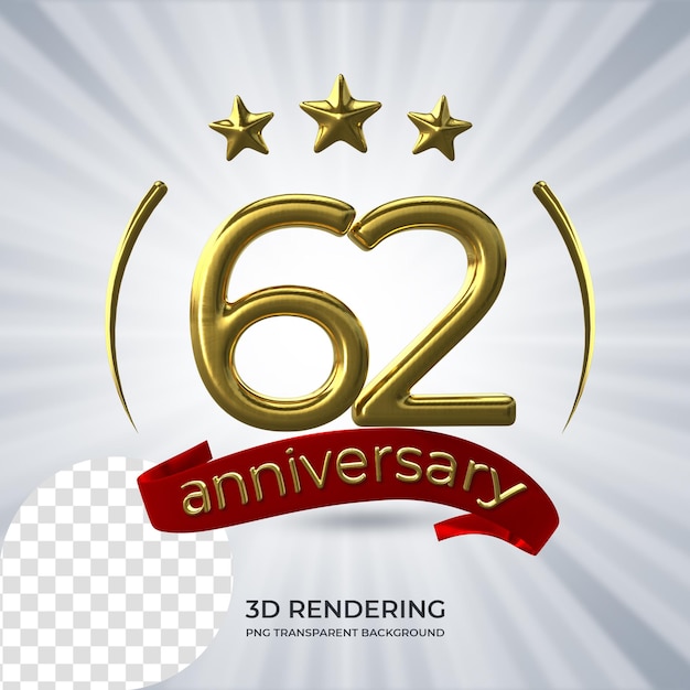 PSD célébration 62 anniversaire affiche rendu 3d