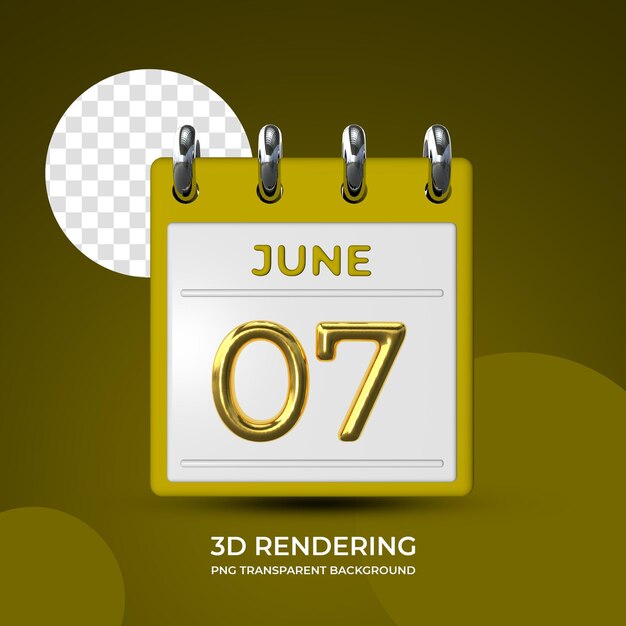 Célébration Le 7 Juin Modèle D'affiche Rendu 3d