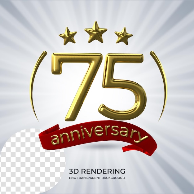 Célébration 75 Anniversaire Affiche Rendu 3d