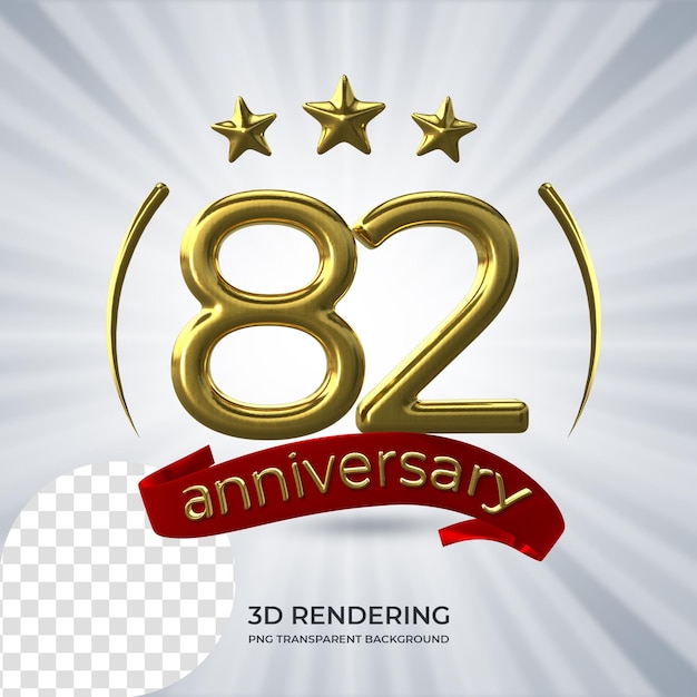 Célébration 82 anniversaire affiche rendu 3D