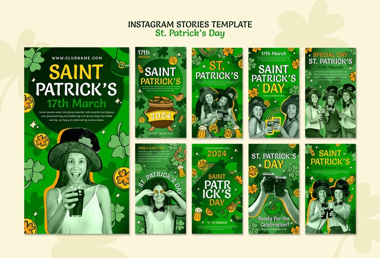PSD célébration de la fête de saint patrick sur instagram
