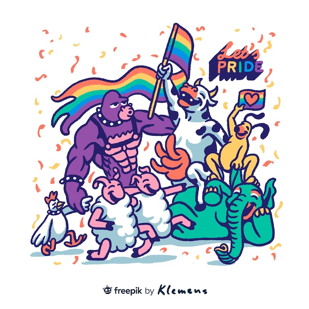 Célébration de la fierté dessinée à la main