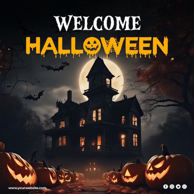 Célébration d'Halloween Instagram posts