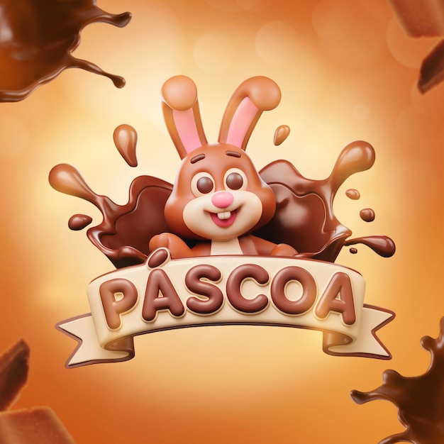 Celebrazione del coniglietto di Pasqua al cioccolato
