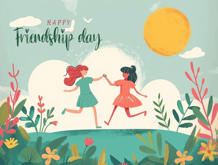 PSD celebrazione del giorno dell'amicizia disegno di biglietto di auguri modello psd