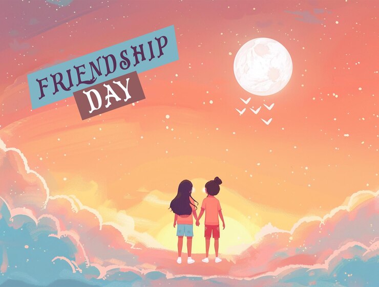 PSD celebrazione del giorno dell'amicizia disegno di biglietto di auguri modello psd