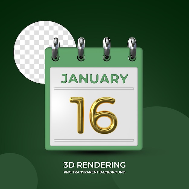 Celebrazione il 16 gennaio poster modello 3d rendering